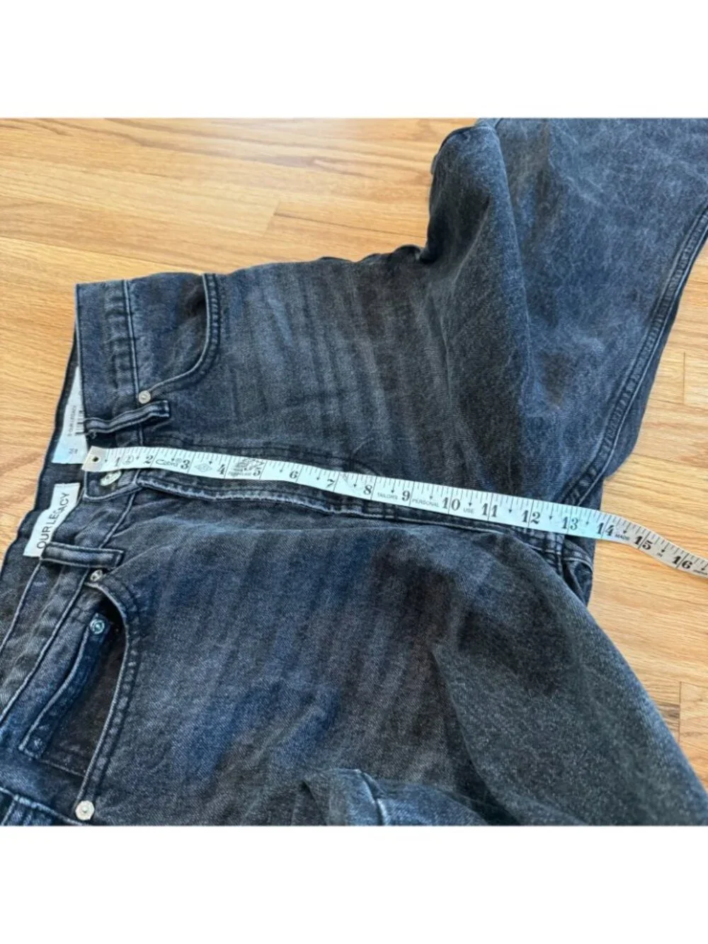 Our Legacy Third Cut Jeans Relaxed Straight Leg Washed Black Denim 30/28